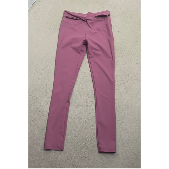 Year of Ours Veronica Pink Cross Over High Rise Leggings Size M - Picture 2 of 7